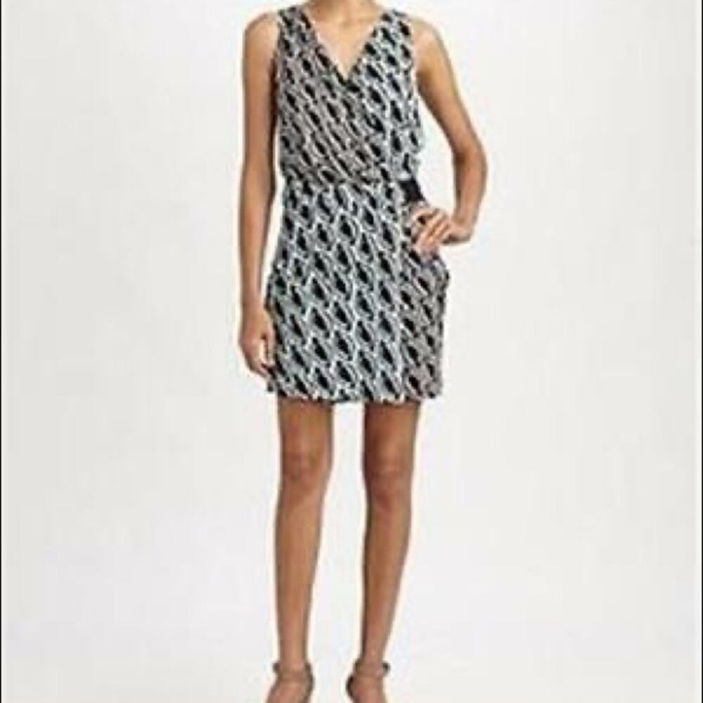 Diane Von Furstenberg Morika Petal Weave Sleeveless Blue/Gray Dress